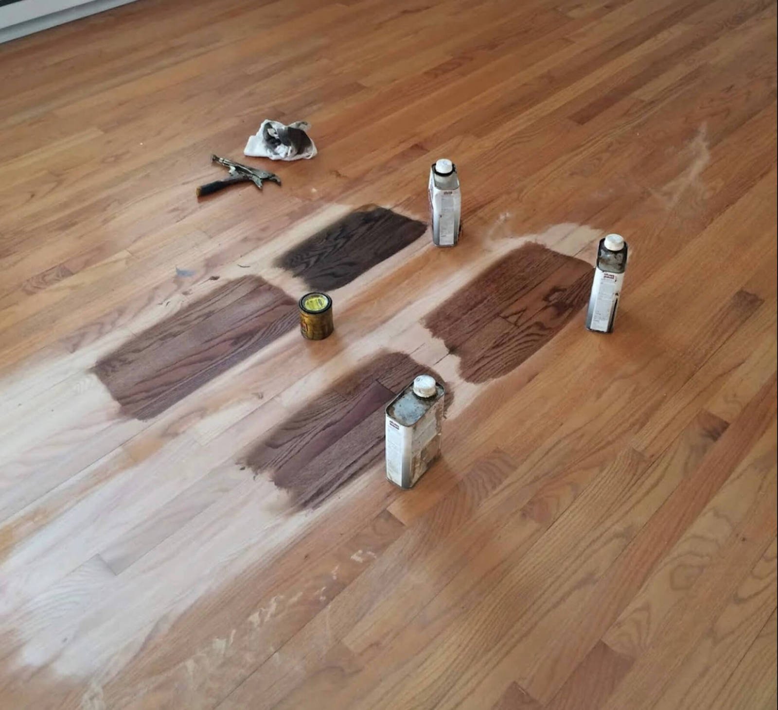some wood stains on a hardwood floor in Cleveland