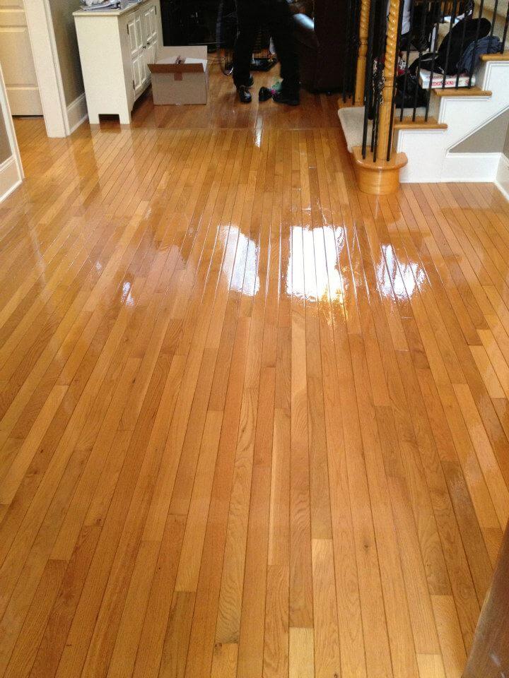 a resurfaced hardwood floor in an east cleveland home.