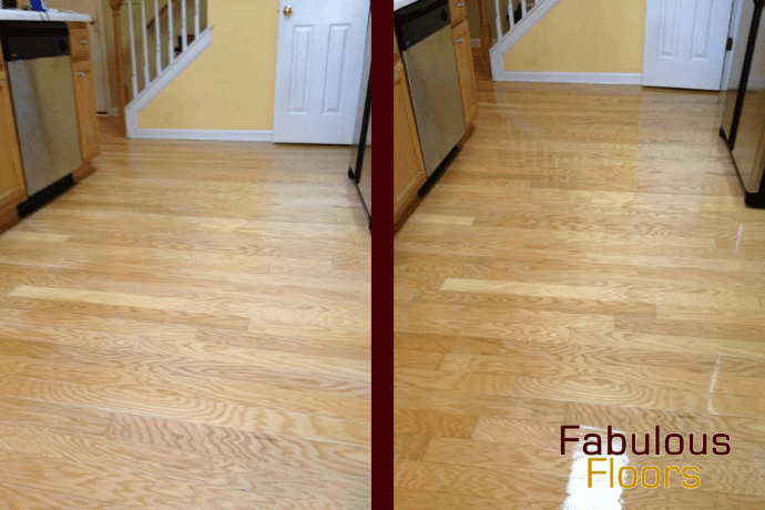 before and after hardwood floor resurfacing in kent, oh