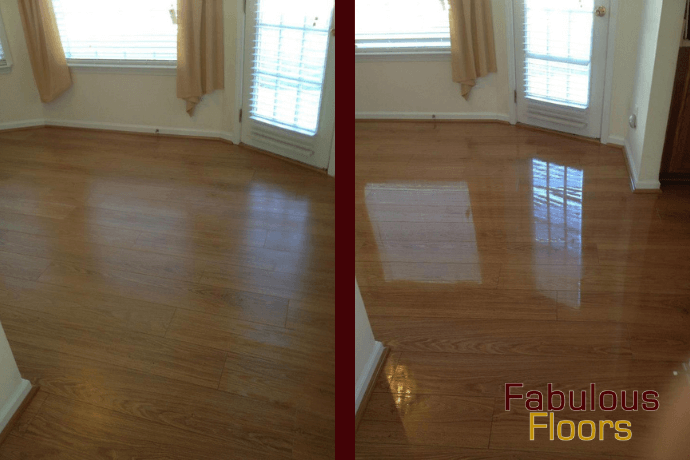 before and after a floor resurfacing