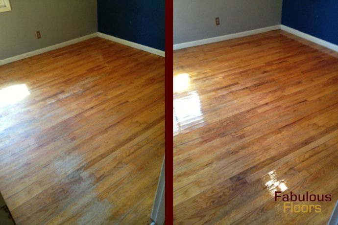 before and after of hardwood floor refinishing in novelty oh