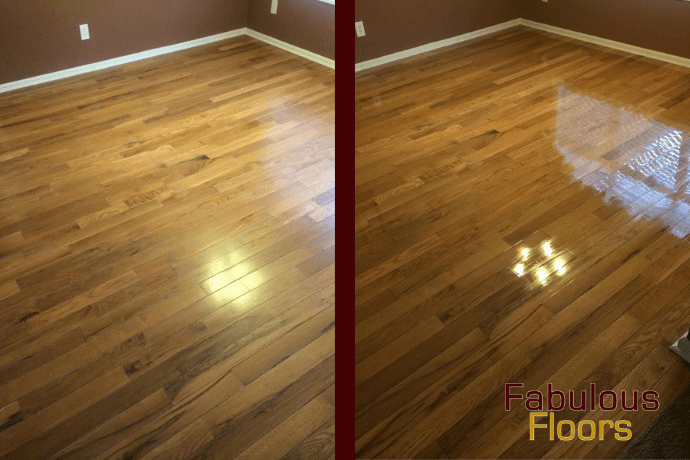 before and after hardwood floor refinishing in mayfield oh
