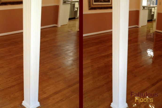 before and after hardwood floor resurfacing in cleveland